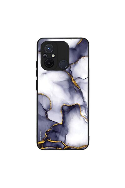 OEM Θήκη Sonique Marble Series για Xiaomi Redmi 12C Μωβ Γκρι