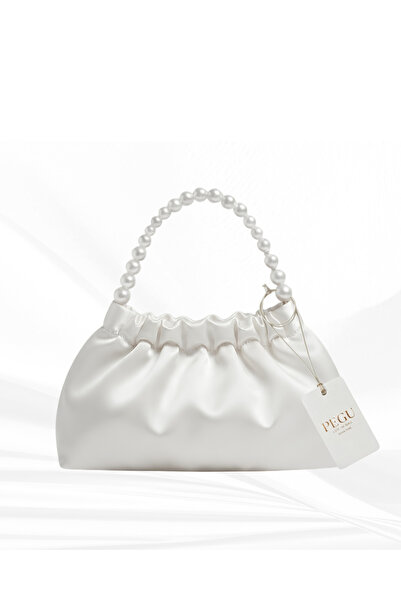 pegu baby collection ΛΕΥΚΗ ΣΑΤΕΝ ΤΣΑΝΤΑ ΣΧΕΔΙΑΣΜΟΥ ΜΕ ΠΕΡΛΕΝΙΑ ΛΑΒΗ, ΓΙΑ ΒΡΑΔ...