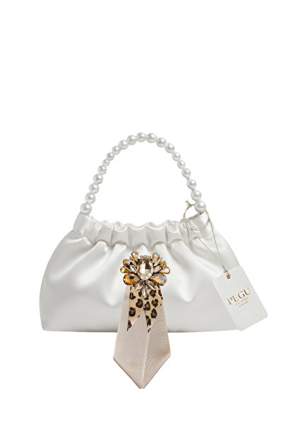 pegu baby collection White Satin Crystal Glass Stone Design, Handmade Pearl H...