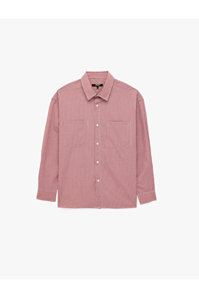 Koton Comfortable Fit Classic Collar Plaid Long Sleeve Shirt with Pockets