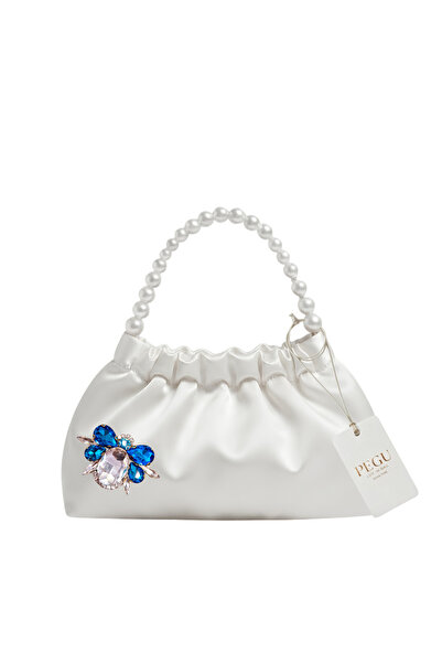 pegu baby collection БЯЛ САТЕН, ДИЗАЙН С КРИСТАЛНИ СТЪКЛЕНИ КАМЪНИ, С ПЕРЛАНА...