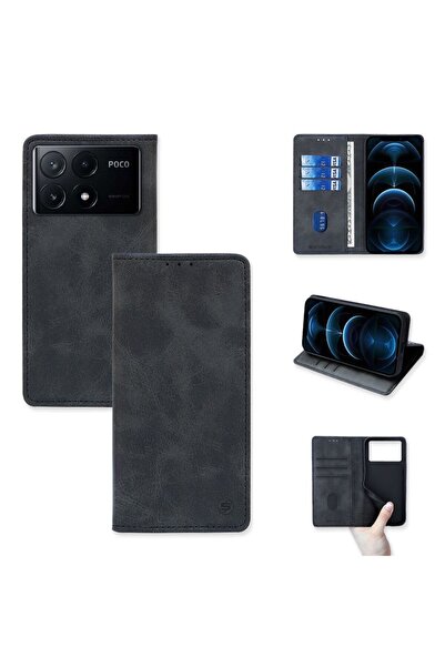 OEM Θήκη Πορτοφόλι Vintage Magnet Wallet Sonique Xiaomi Poco X6 Pro 5G Μαύρο