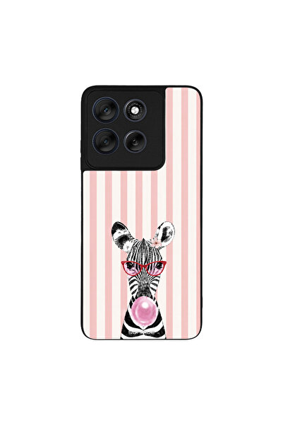 OEM Θήκη Sonique Stripe Stories Series για Motorola Moto G56 5G Ζέβρα – Τσιχλ...
