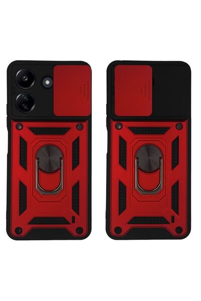 OEM Θήκη Ring Armor CamPro Sonique για Xiaomi Redmi 13C 4G / Poco C65 4G Κόκκινο