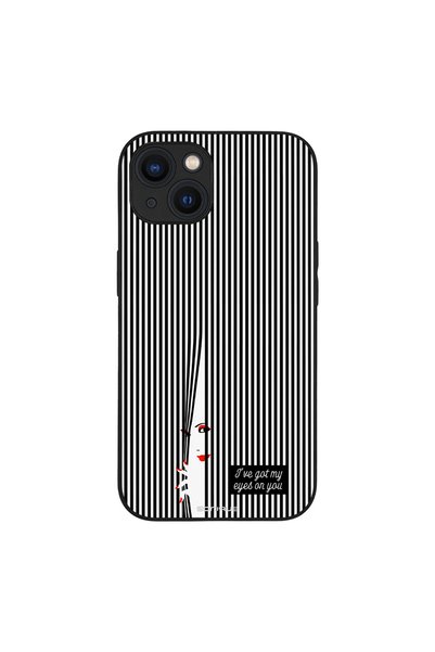 OEM Θήκη Sonique Stripe Stories Series για Apple iPhone 13 Eye on You – Μαύρο