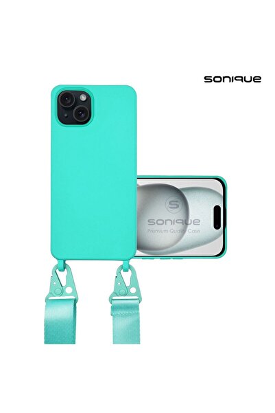 OEM Θήκη Σιλικόνης με Strap CarryHang Sonique Apple iPhone 15 Plus Γαλάζιο