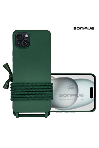 OEM Θήκη Σιλικόνης με Κορδόνι CarryHang Sonique Apple iPhone 15 Plus Πράσινο ...