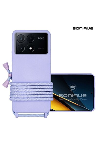 OEM Θήκη Σιλικόνης με Κορδόνι CarryHang Sonique Xiaomi Poco X6 Pro 5G Λιλά