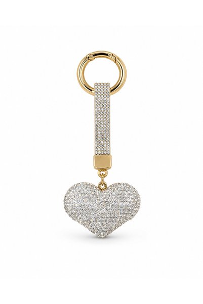 Kumru Studio Silver Heart Stone Bag Charm – Crystal Bag Charm