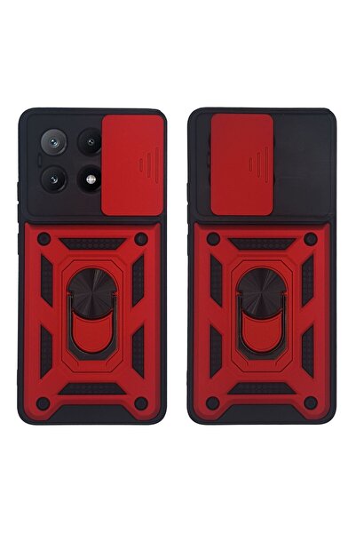 OEM Θήκη Ring Armor CamPro Sonique για Xiaomi Poco X6 Pro 5G Κόκκινο