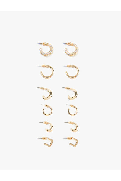 Koton Stone Detailed 6-Piece Hoop Earring Set