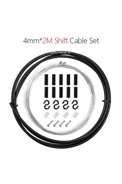 Choice1 طقم كابل فرامل الدراجة وناقل الحركة Shift Black مقاس 4 مم وبطول 2 متر...