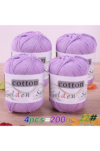 Choice 22 Lotus Root Lotus 200g 100% Pure Cotton Yarn, Medium-Thin Crochet Th...
