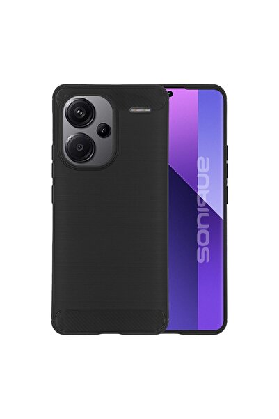 OEM Θήκη Σιλικόνης Sonique Carbon Brushed Xiaomi Redmi Note 13 Pro Plus 5G Μαύρο