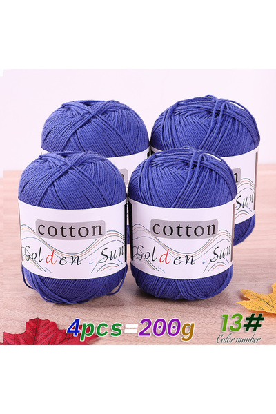 Choice 13 Cowboy Blue 200g 100% Pure Cotton Yarn, Medium-Thin Crochet Thread,...