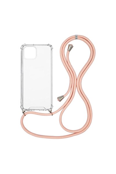 OEM Θήκη Σιλικόνης με Κορδόνι Sonique Armor Clear Apple iPhone 13 Ροζ