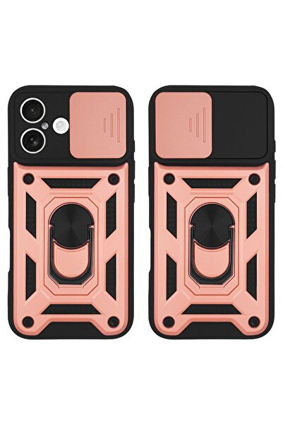 OEM Θήκη Ring Armor CamPro Sonique για Apple iPhone 16 Plus Ροζ Χρυσό
