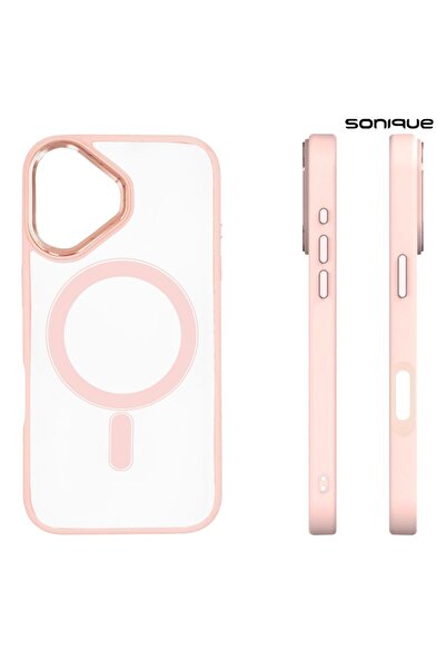 OEM Θήκη Magnetic MagMetal Sonique Apple iPhone 16 Plus Ροζ