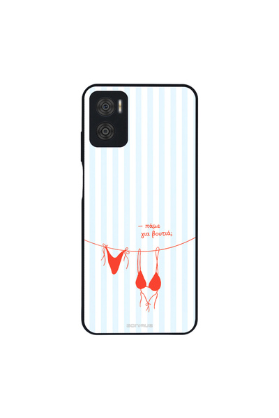 OEM Θήκη Sonique Stripe Stories Series για Motorola Moto E22 4G Πάμε για Βουτιά;