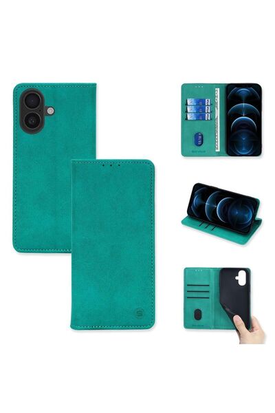 OEM Θήκη Πορτοφόλι Vintage Magnet Wallet Sonique Apple iPhone 16 Plus Βεραμάν