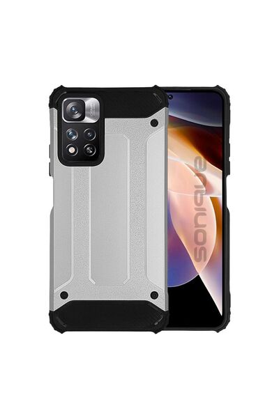 OEM Θήκη Heavy Armor Sonique Xiaomi Redmi Note 11 Pro Plus 5G Ασημί