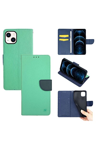 OEM Θήκη Πορτοφόλι Sonique Trend Wallet Apple iPhone 13 Βεραμάν / Σκούρο Μπλε