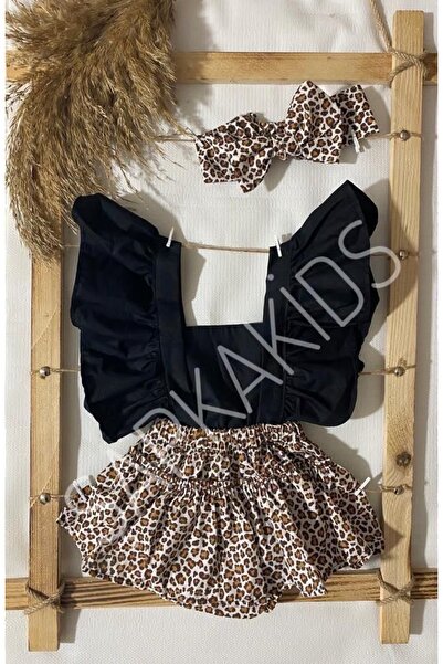 trandbaby Baby Girl/Child Black and White Leopard Print Ruffle Set - Bandana ...