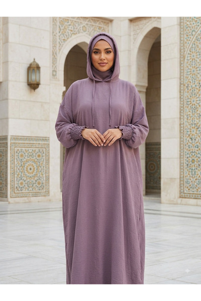 Generic Brand Women's Prayer Hijab with Head Covering (Kabushun) - Dusty Mauv...
