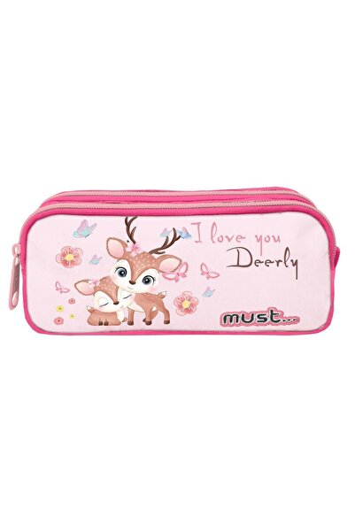 MUST I Love Deerly Σχολική Κασετίνα Βαρελάκι 2 Θήκες (585107)