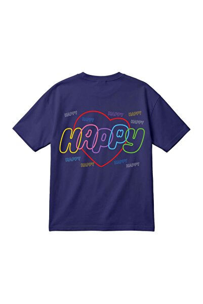 barsdepo Tricou oversize unisex cu imprimeu Happy BTS