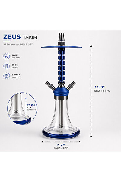 Han Tobacco ZEUS 37 CM Çantalı Premium Nargile Takımı