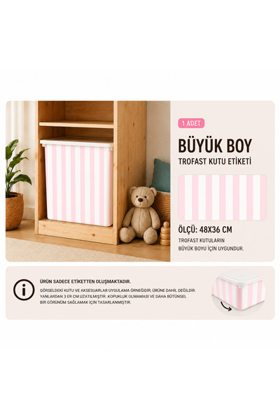 Kosinüs Reklam TROFAST Kutu Etiketi-Çocuk Odası Depolama- TEKİL BÜYÜK BOY- Pe...