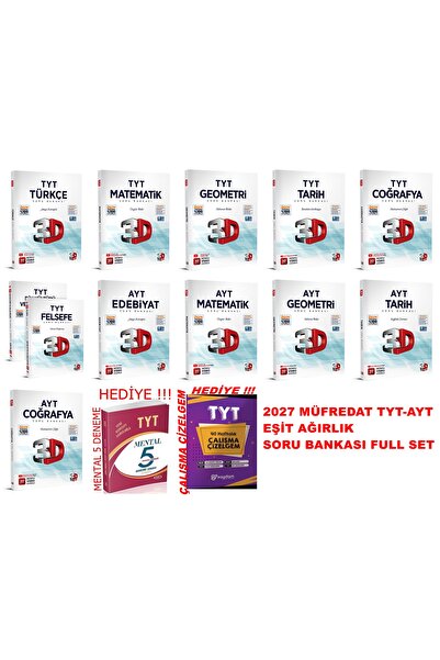 3D Yayınları EŞİT AĞIRLIK TYT-AYT 2027 SORU BANKASI VİDEO ÇÖZÜMLÜ FULL SET