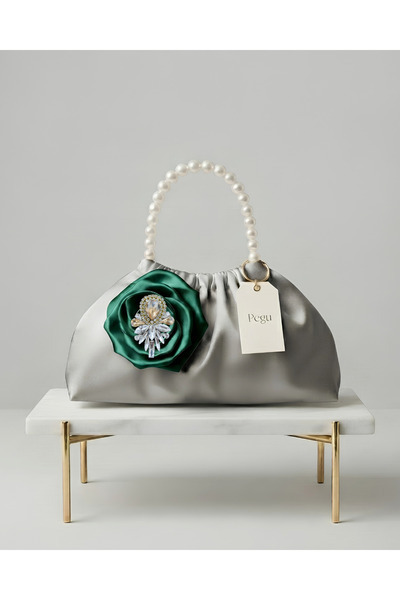 pegu baby collection ΣΕΙΡΑ ROYALE, ΓΚΡΙ ΣΑΤΕΝ ΤΣΑΝΤΑ ΜΕ ΠΕΡΛΕΝΙΑ ΛΑΒΗ, ΜΕ ΣΧΕ...