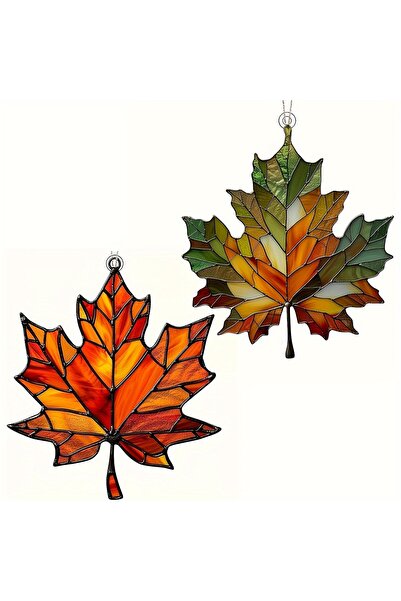 Choice Two styles 2D Flat,Thanksgiving Acrylic Maple Leaf Light Catcher, Clas...