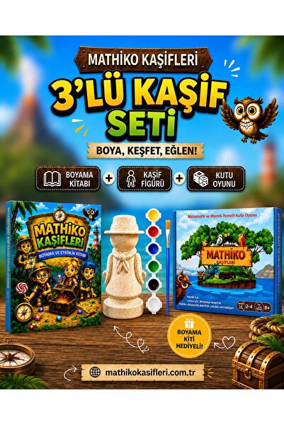 Mathiko Kaşifleri Matematik Kutu Oyunu // Figür Boyama // Boyama Kitabı ( 3'l...