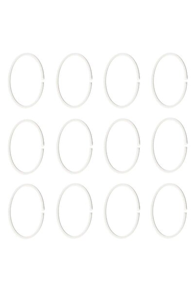 IKEA Plastic Shower Curtain Rings, White, 12 Pack
