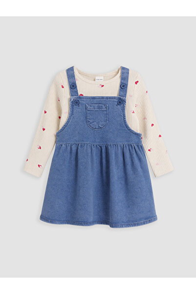 LC Waikiki I Baby Girl T-Shirt and Jean Salopet Dress from Freezen Store