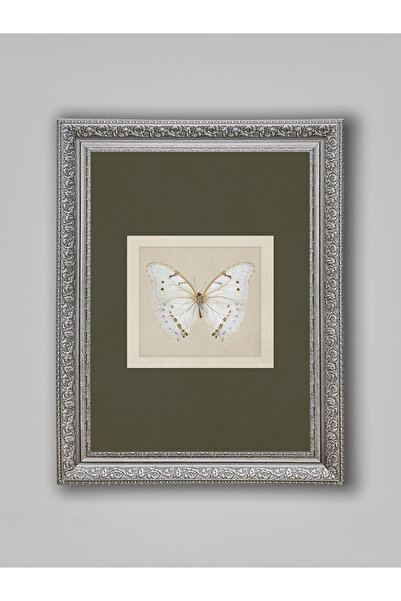 WoodyArts Butterfly Gray Antique Framed Decorative Living Room Wall Painting ...