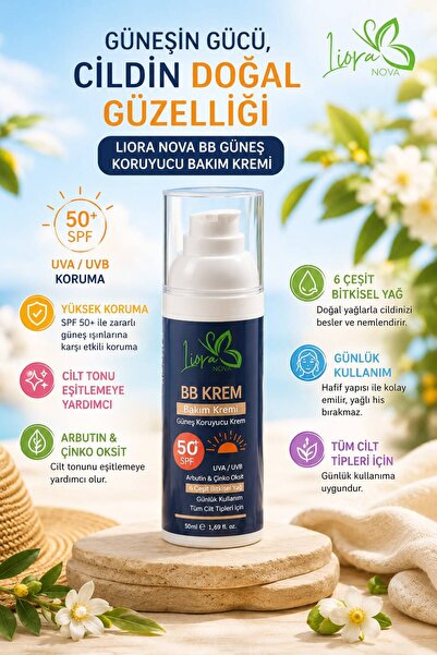 LİORA NOVA BB krem GÜNEŞ KREMİ 50spf Ton eşitleyici güneş koruyucu krem güneş...