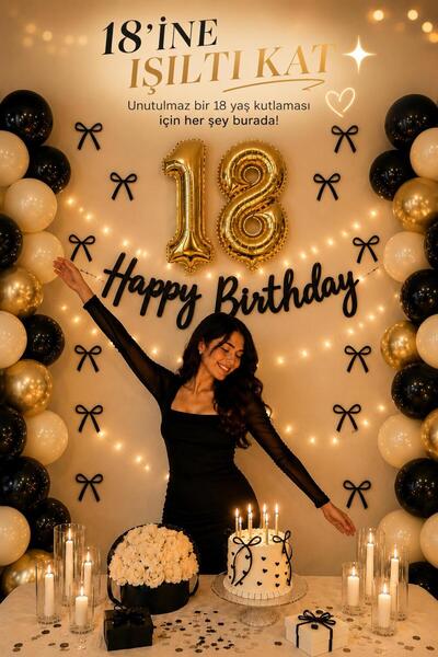 Genel Markalar 18 yaş balonu konsepti doğum günü parti fiyonk