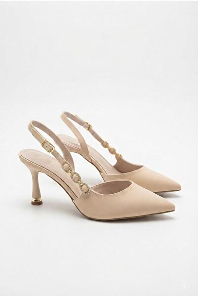 fort 3597 7 cm High Heeled Women's Shoes with Satin Buckle Accessories