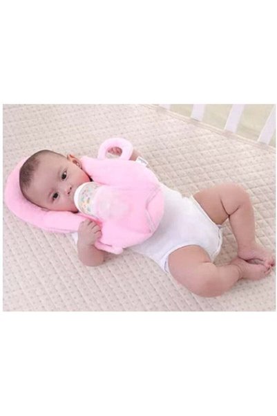 Generic Comfortable Nursing Baby Pillow with Detachable Support and Convenient Bottle Pocket Pink