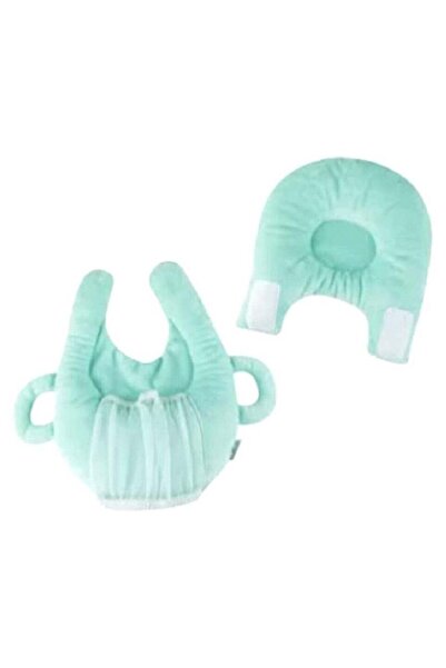 Generic Comfortable Nursing Baby Pillow with Detachable Support and Convenient Bottle Pocket Green
