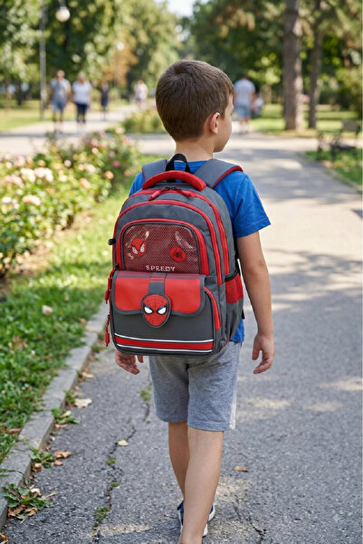 hediyeconcepti Spider-Man Patterned Waterproof Boys' School Bag Set of 3 Lunc...