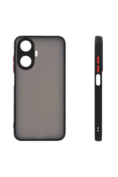 OEM Θήκη Σιλικόνης Color Button Bumper Sonique Realme C55 Μαύρο