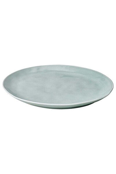IKEA Dinner Plate Feldspar Porcelain Glossy Turquoise Grey 29x25 cm