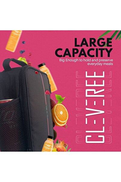 CLEVEREE Adults Lunch Bag - Electric Black