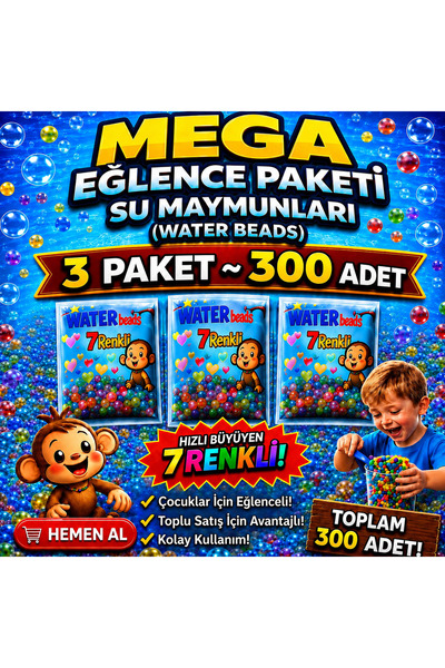 Genel Markalar 3 Paket 300 adet suda büyüyen boncuklar