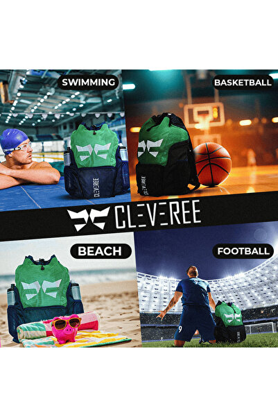 CLEVEREE Sports Mesh Backpack - Green Champ
